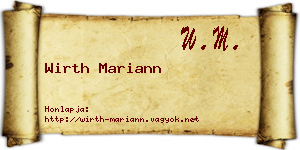Wirth Mariann névjegykártya