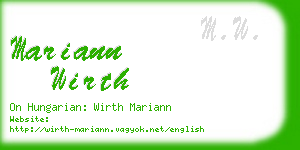 mariann wirth business card